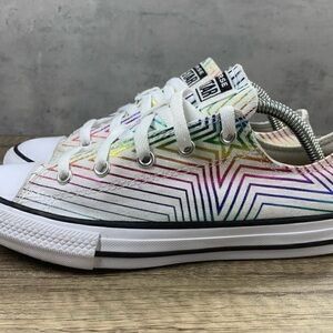 Converse~Girl’s CTAS~OX~White/Multicolor Sneakers~Size 3  